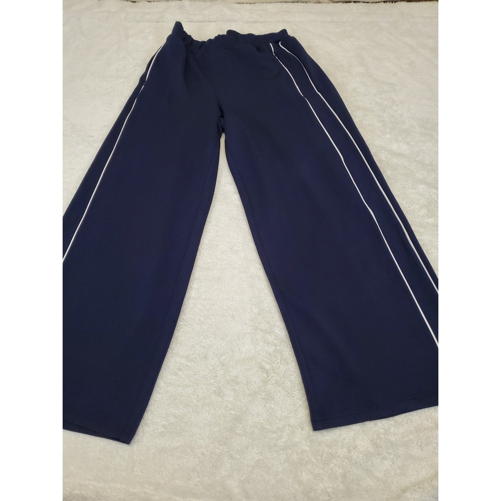 Offline by Aerie Blue White Wide Leg Real Me Track Trousers Pants Large Casual